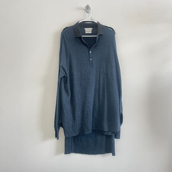 Vintage 90s Y2K Joan Vass Two Piece Skirt Outfit Polo Sweater Maxi Skirt Minimal - Picture 1 of 13